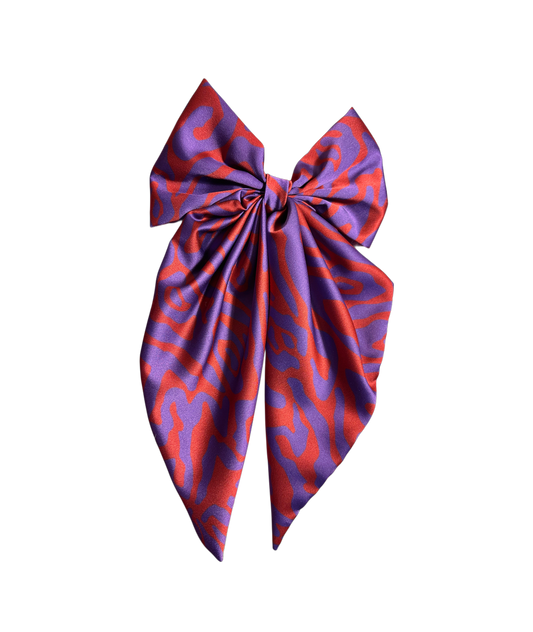 “Red & Purple” Satin Bow