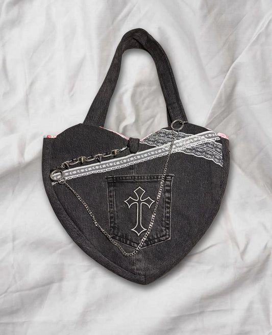 “The Black Cross” heart bag